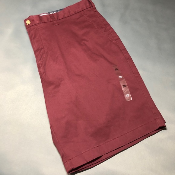 Tommy Hilfiger Men's Casual Flat Front Shorts Flex Burgundy 38W NWT - Picture 12 of 14